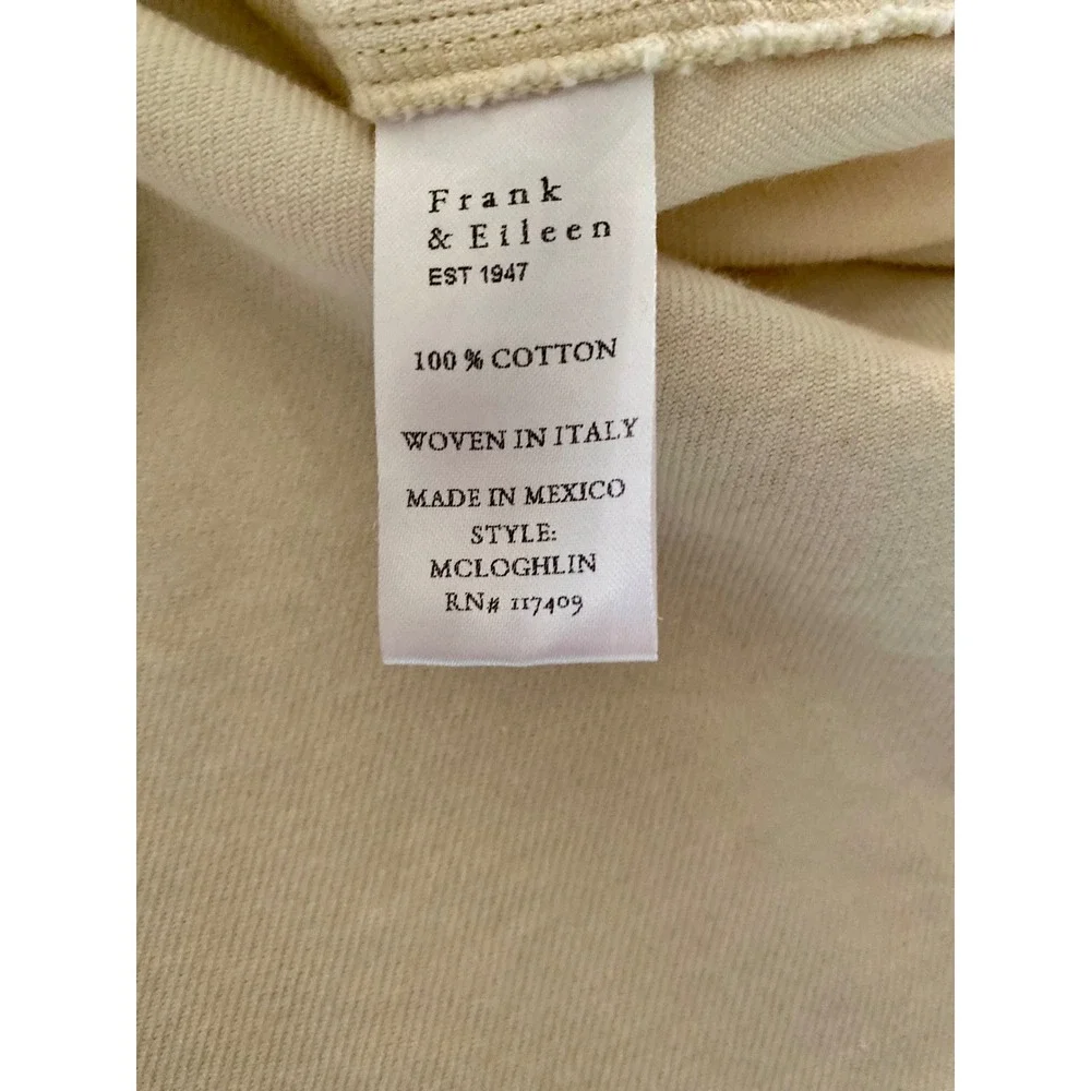 Frank & Eileen McLoughlin Oversized Vintage White Flannel Shirt Jacket M L - Picture 11 of 12